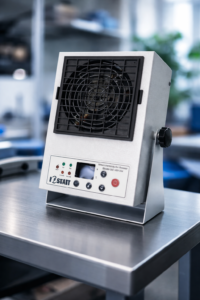 Ionblæser med varm luft